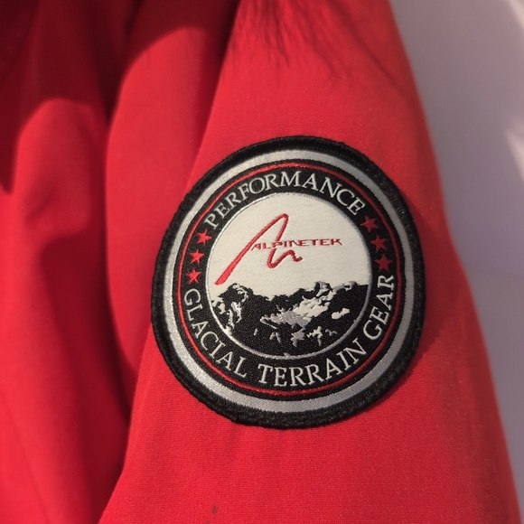 Alpinetek Short Down Red Fur-Trimmed Jacket - Picture 3 of 14